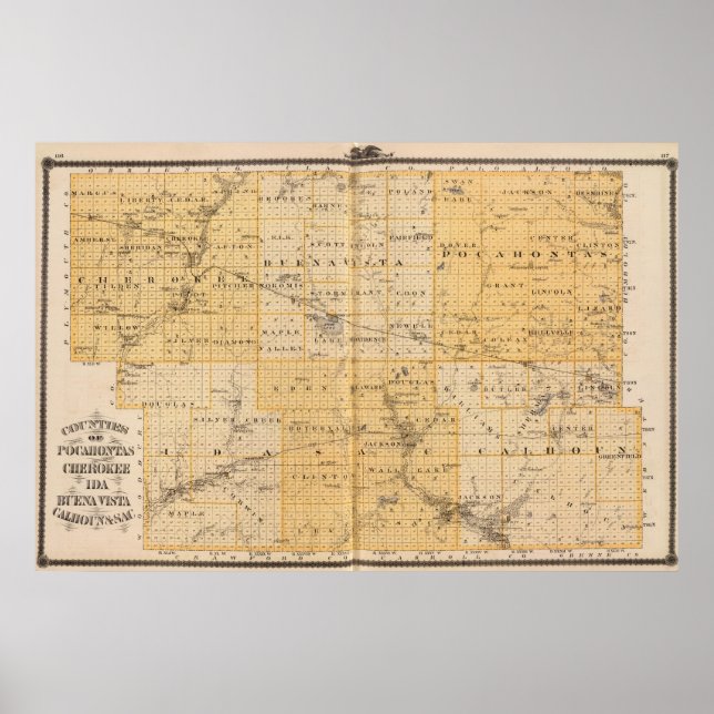 Counties of Pocahontas, Cherokee Poster (Front)