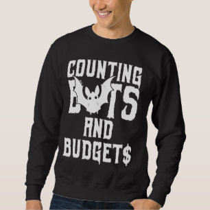 Counting Bats and Budgets Funny Accounting Hallowe Sweatshirt