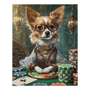 Counting Cards, Steampunk Chihuahua Poster