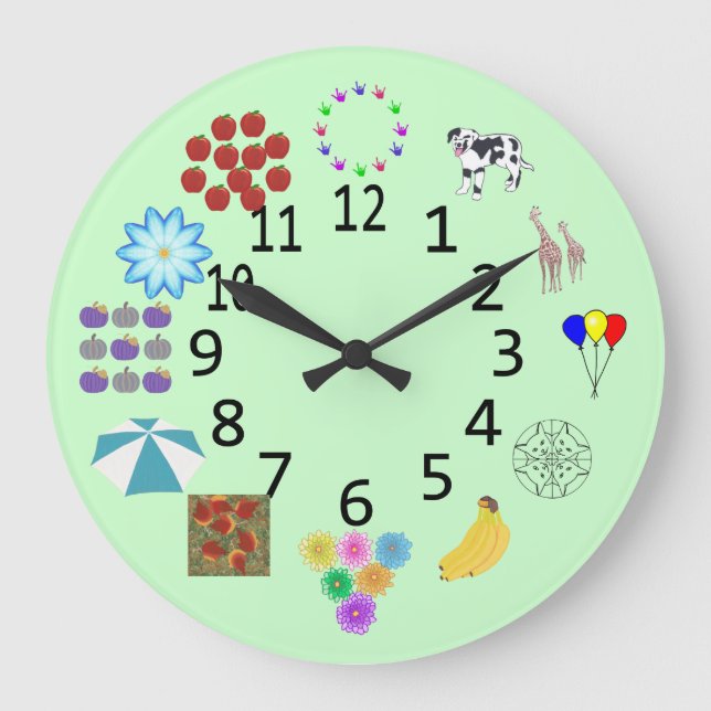 Counting Count the Items Clocks with Numbers (Front)