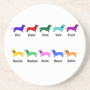 Counting German Dachshunds Coaster