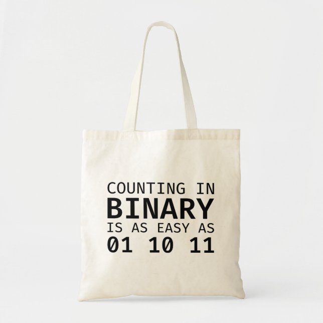 Counting In Binary Tote Bag (Front)
