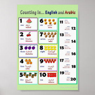Counting In...English and Arabic Poster