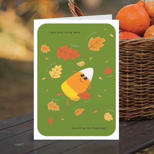 Counting My Blessings | Green Candy Corn Fall Holiday Card (Creator Uploaded)