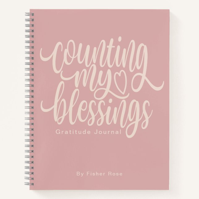 Counting My Blessings Personalised Gratitude Notebook (Front)