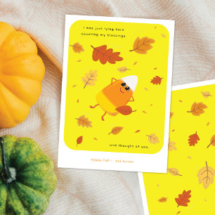 Counting My Blessings   Yellow Candy Corn Fall Holiday Card