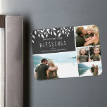 Counting Our Blessings Greenery Photo Collage 4X3 Magnet<br><div class="desc">Counting our blessings Christmas Holiday magnet features photo collage with holiday greenery. The grey can be changed to match your photos by going into "click to customise further".</div>