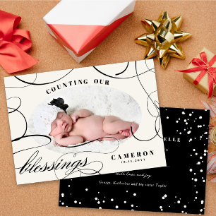 Counting Our Blessings Holiday Birth Announcement