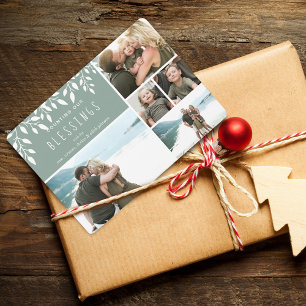 Counting Our Blessings Holiday Photo Collage Card