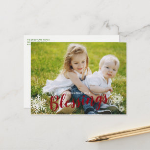 Counting our Blessings Holiday Photo Postcard