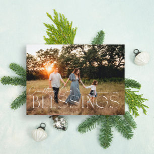 Counting our blessings holiday postcard