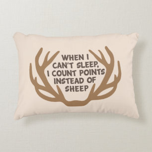 Counting points on antlers/rack funny for hunter decorative cushion