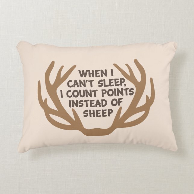 Counting points on antlers/rack funny for hunter decorative cushion (Front)