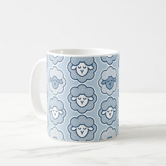 Counting sheep - blue coffee mug (Front Left)