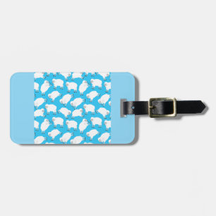 Counting Sheep Blue Nursery Pattern Luggage Tag