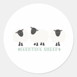 Counting Sheep Classic Round Sticker