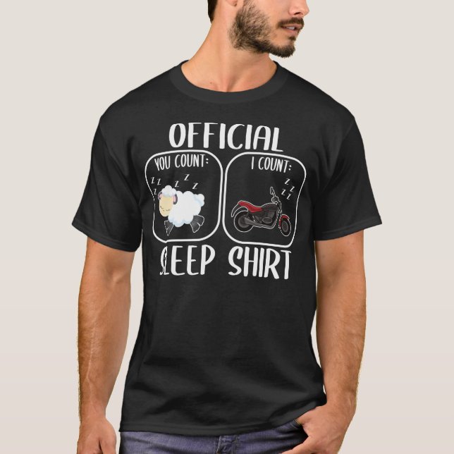 Counting Sheep Motorcycle Sleep Shirt (Front)