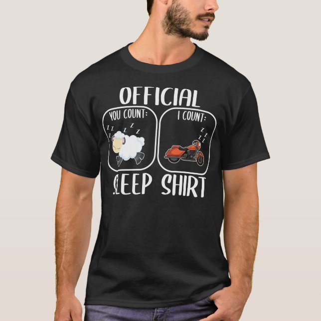 Counting Sheep Motorcycle Sleep Shirt (Front)