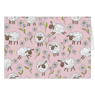 Counting sheep on cotton candy pink