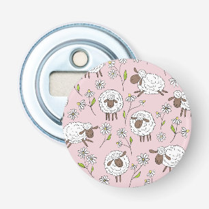 Counting sheep on cotton candy pink bottle opener