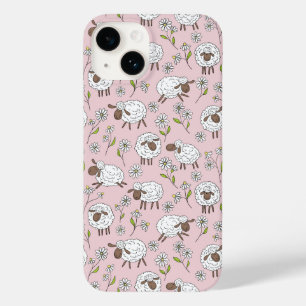 Counting sheep on cotton candy pink Case-Mate iPhone 14 case