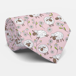 Counting sheep on cotton candy pink tie