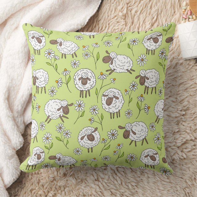Counting sheep on honney dew green cushion (Blanket)