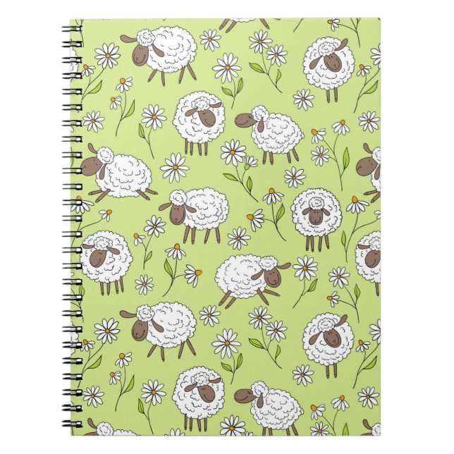Counting sheep on honney dew green notebook (Front)