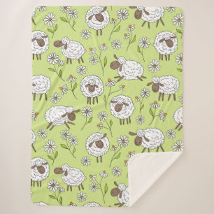 Counting sheep on honney dew green sherpa blanket