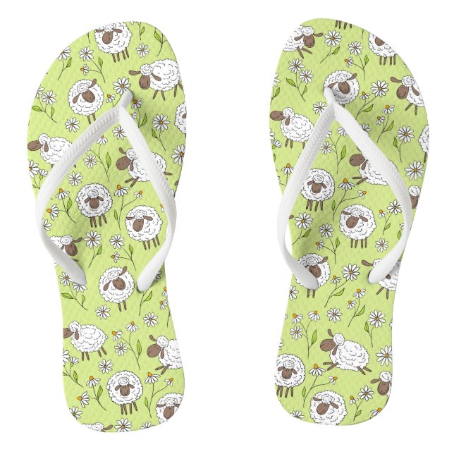 Counting sheep on honney dew green thongs (Footbed)