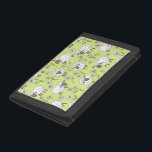 Counting sheep on honney dew green trifold wallet<br><div class="desc">Hand-painted cute doodle sheeps and daisies</div>