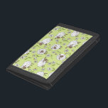 Counting sheep on honney dew green trifold wallet<br><div class="desc">Hand-painted cute doodle sheeps and daisies</div>