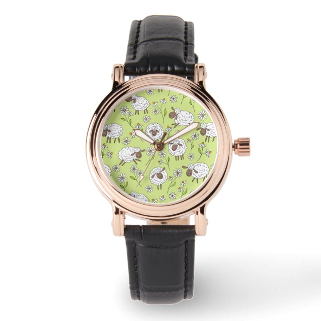Counting sheep on honney dew green watch (Front)