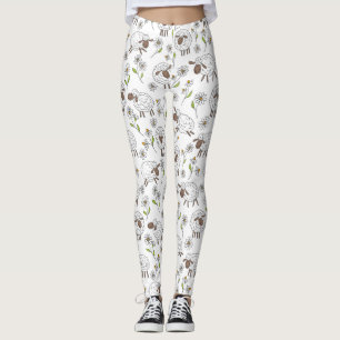 Counting sheep on white leggings
