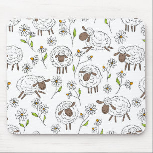 Counting sheep on white mouse pad