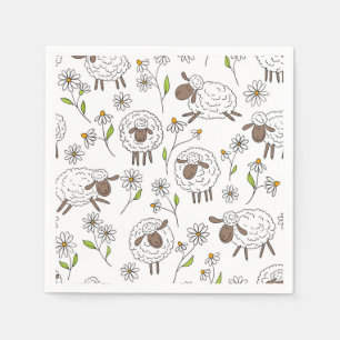 Counting sheep on white napkin