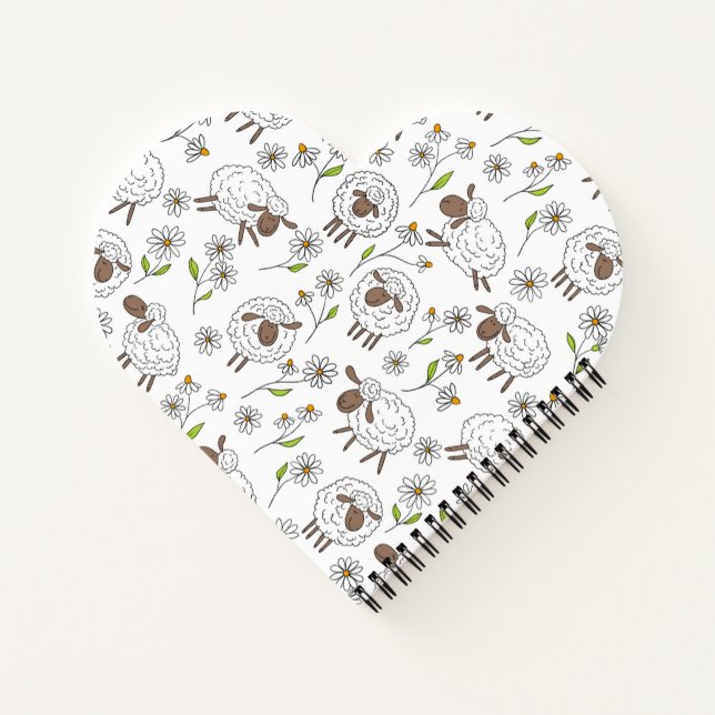 Counting sheep on white notebook (Back)