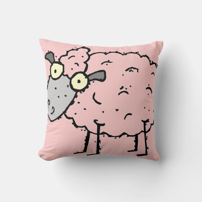 COUNTING SHEEP PINK THROW PILLOW - DESIGNER GIFTS (Front)