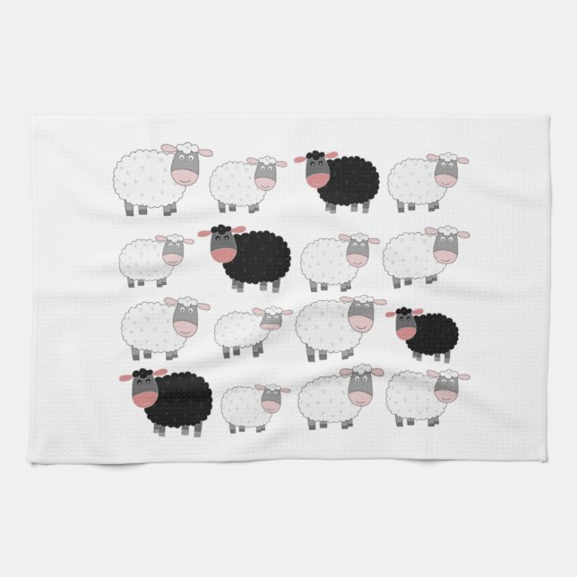 Counting Sheep Tea Towel (Horizontal)