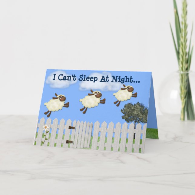 "Counting Sheep" Thinking of You Greeting Card (Front)