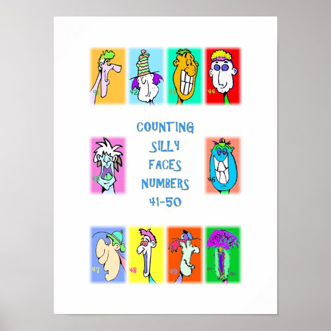Counting Silly Faces Book #5: Numbers 41-50 Poster (Front)