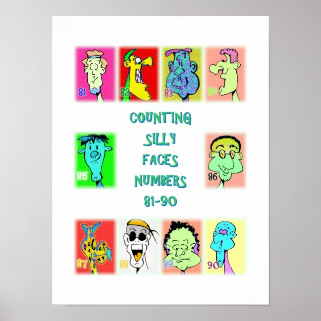 Counting Silly Faces Book #9: Numbers 81-90 Poster (Front)