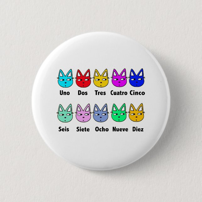 Counting Spanish Cats 6 Cm Round Badge (Front)