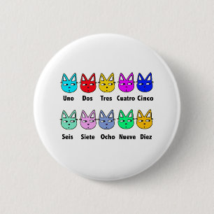 Counting Spanish Cats 6 Cm Round Badge