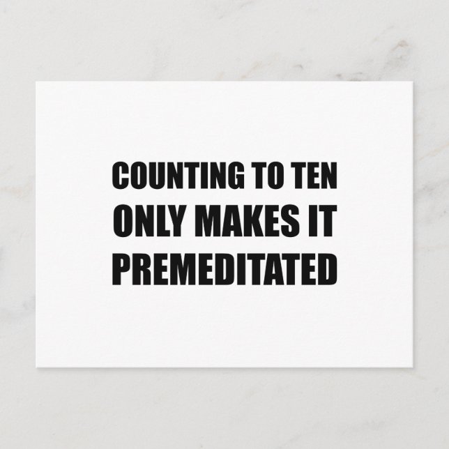 Counting Ten Premeditated Postcard (Front)