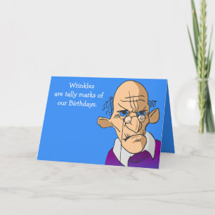 Counting Wrinkles Birthday Card Men