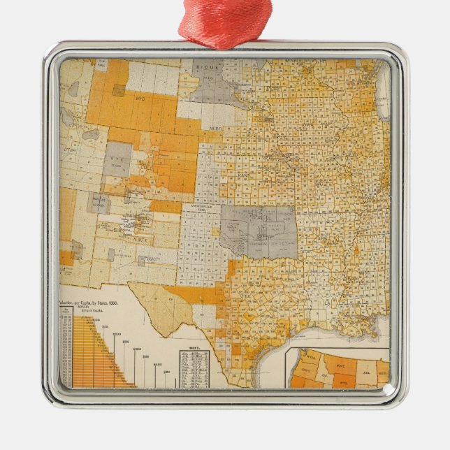 countries assessed valuation metal tree decoration (Front)