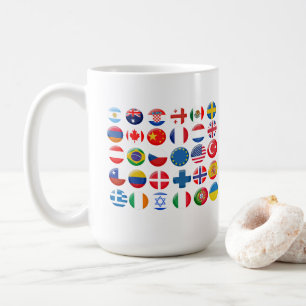 Countries icons set coffee mug