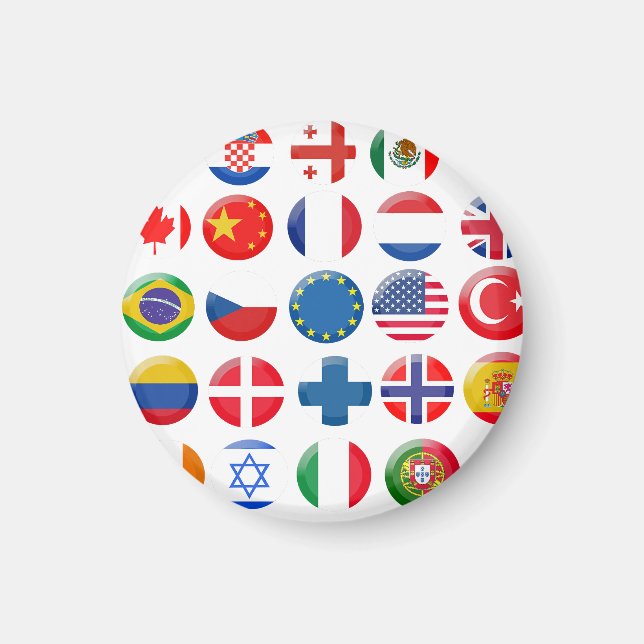 Countries icons set magnet (Front)