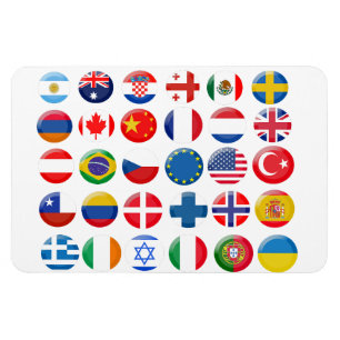 Countries icons set magnet